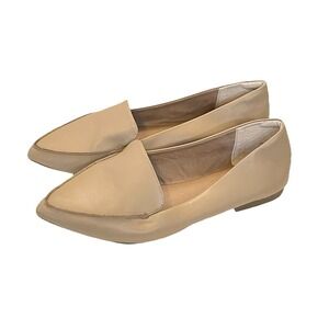 Women's Loafer Flat Camel Tan Faux Leather Size 9.5 WIDE Beige Amazon Essentials